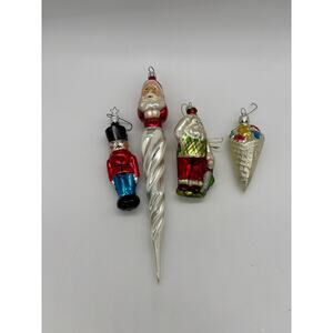 Vintage lot of 4 blown glass Christmas ornaments 1 Christopher Radko